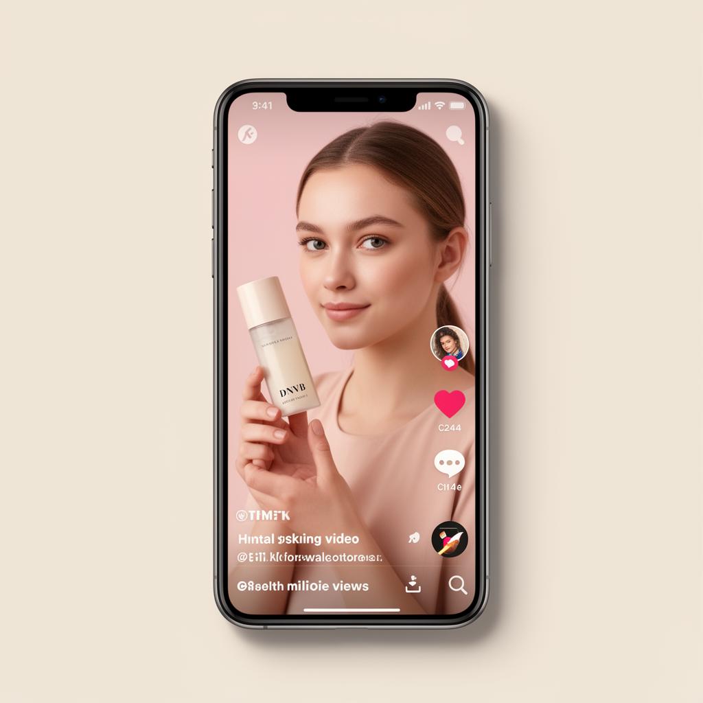Influencer showcasing a viral DNVB brand on TikTok